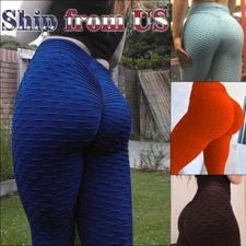 Women Compression Bubble Leggings Running Yoga Gym Scrunch Workout Active Pants