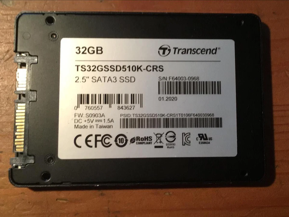 Transcend TS32GSSD510K-CRS, 2,5 Zoll 32 GB SSD SATA III Industrieausführung HQ