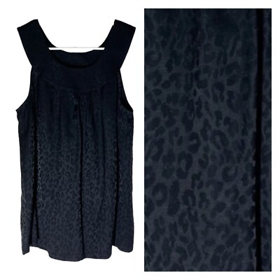 Anthropologie Daniel  Rainn Black Animal Print Sleeveless Top Sz S NWT  MSRP $98