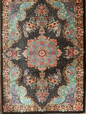 Silk rug carpet handmade W sign Qomm Ghomm/KPSI 550- Email me and ask the origin