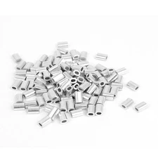 0.8mm 1/32-inch Wire Rope Aluminum Ferrules Sleeves Silver Tone 100
