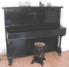 Klavier schwarz Kuhse mit Hocker 17.07.1912 E...