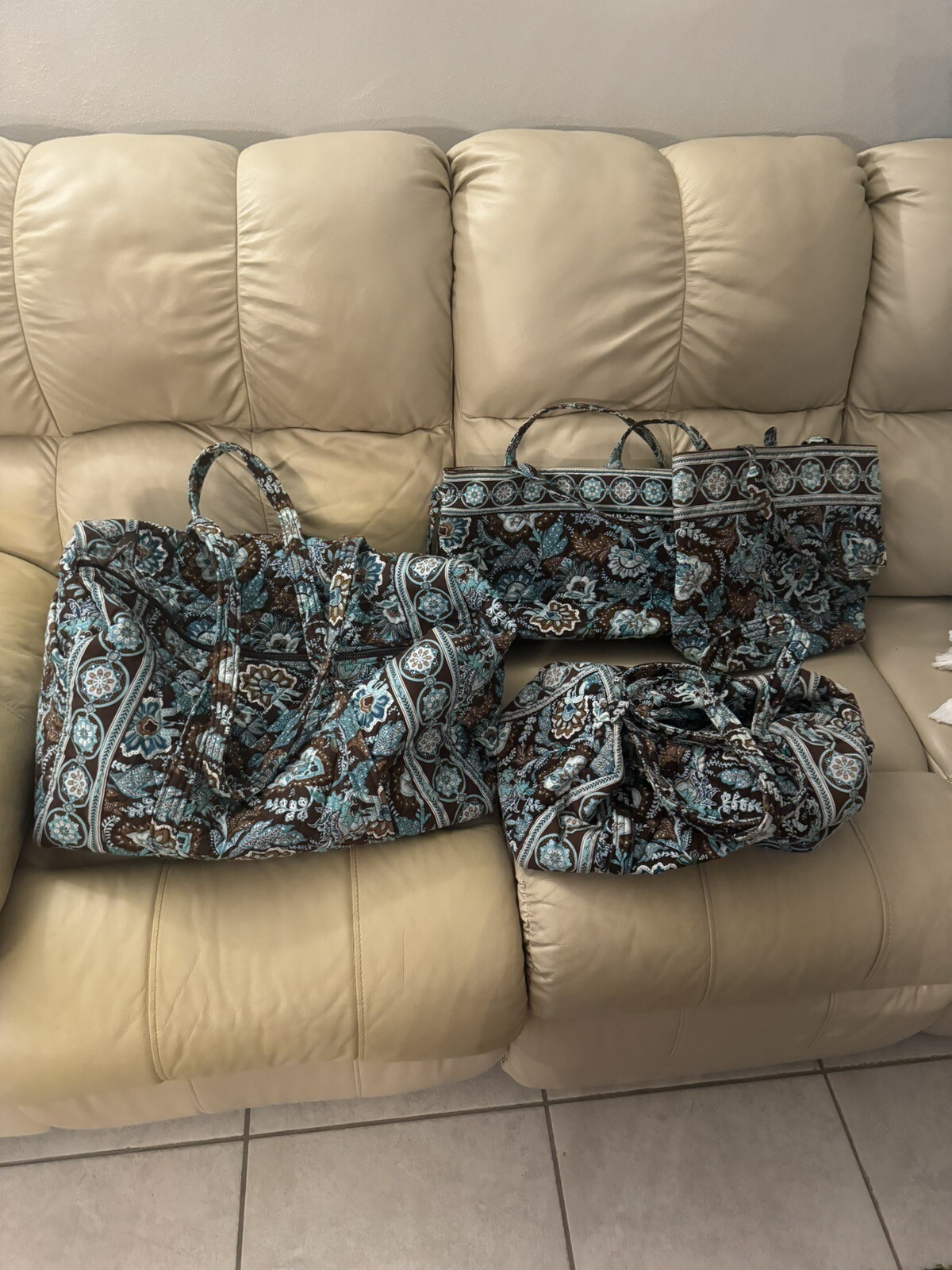 Vera Bradley Java Blue Large Duffle, Small Duffle… - image 1