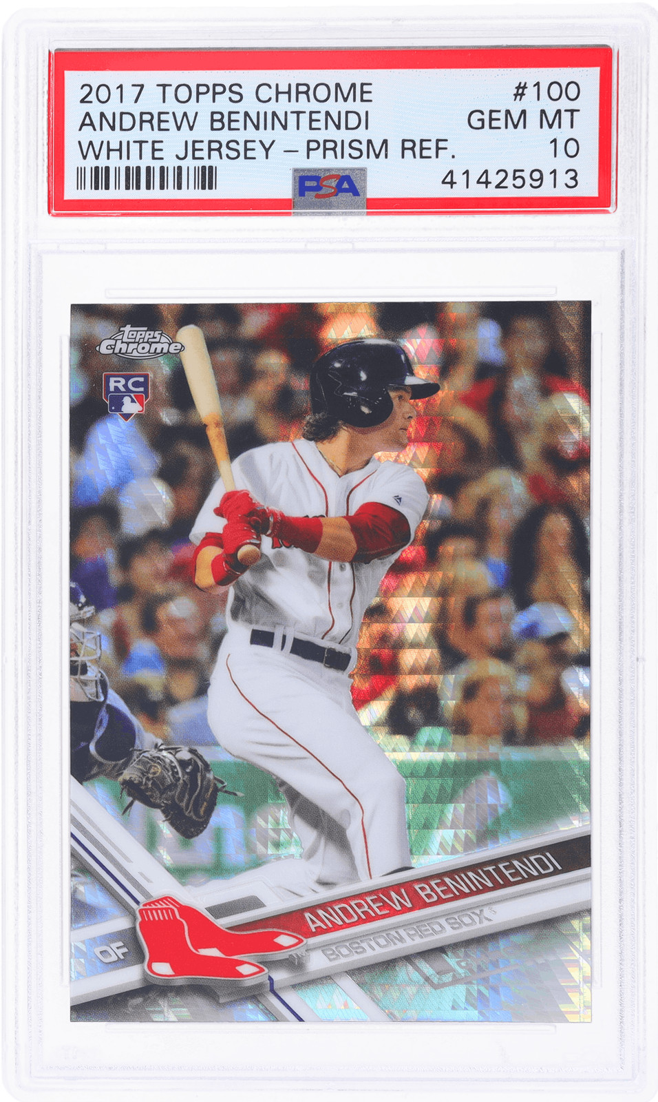 2017 Topps Chrome Andrew Benintendi Prism Refractor #100 PSA 10