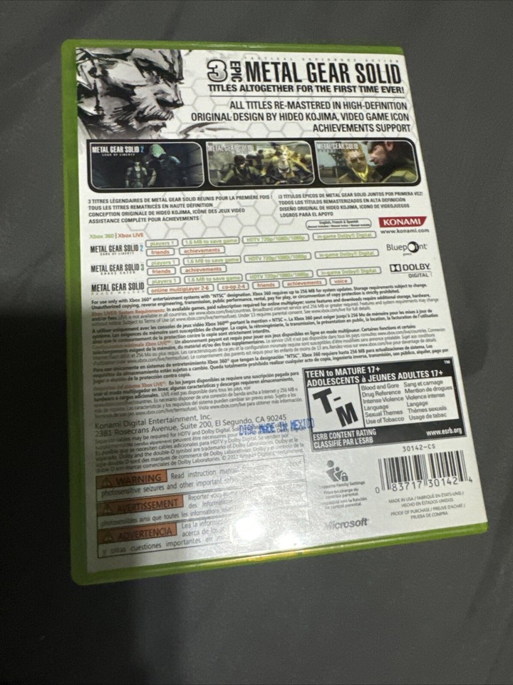 Metal Gear Solid HD Collection (Xbox 360, 2011) 83717301325 eBay