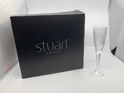 Stuart Crystal Cascade Fluted Champagne Glasses Set Of 7