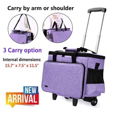 Rolling Sewing Machine Carrying Case Trolley Tote Bag for Brother Singer Bernina