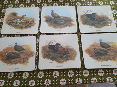 Vintage Tischsets Spiel Vögel ~ 6er Set