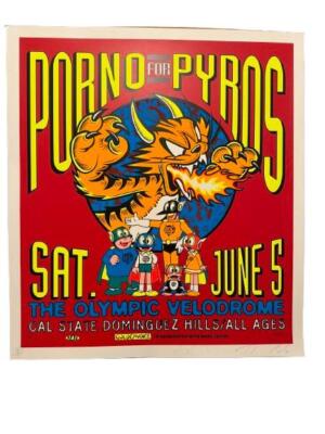 TAZ PORNO FOR PYROS SILKSCREEN ROCK CONCERT POSTER SIGNED NUMBERED
