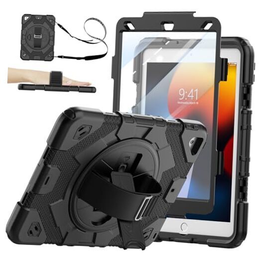 Shockproof Black Case for iPad 9th 8th 7th Gen 10.2 Inch