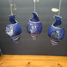 Bradford Editions Vision of the Night Ornament Heirloom Porcelain Wolfs 2003
