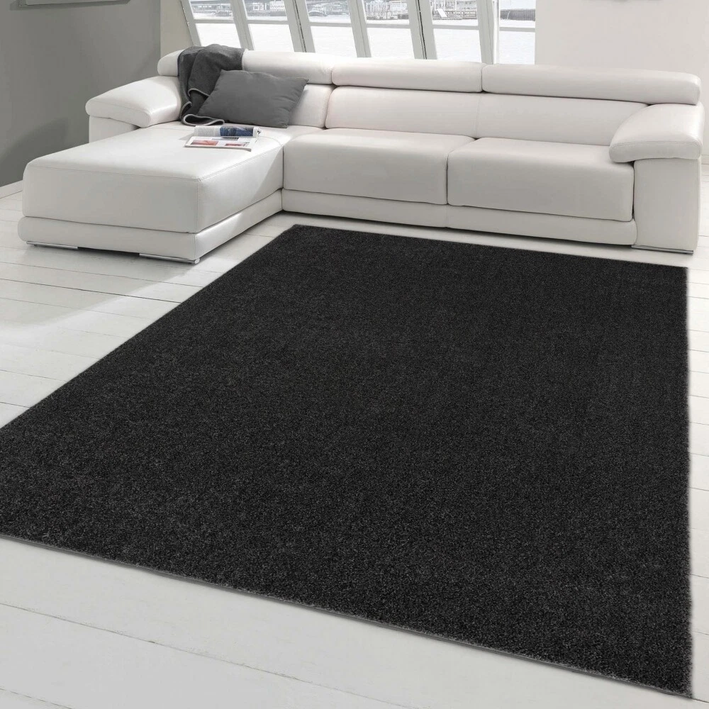 Tapis Moderne Gris/Noir - Doux Et Épais, Grand Format Pour Salon Ou Chambre