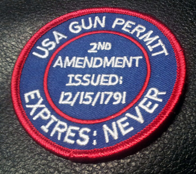 Patch 3,5'' My Gun Permit Right To Bear Arm - 2° Emendamento Bordato In Ferro