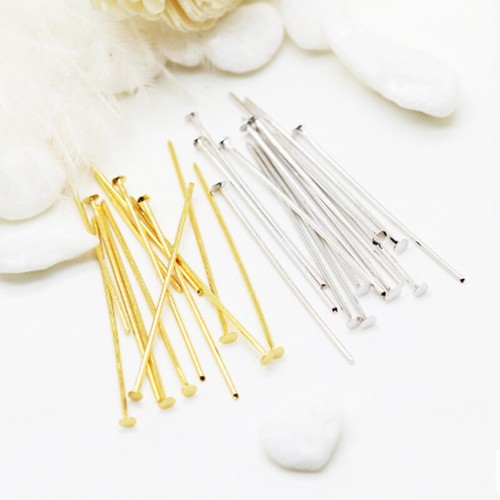200 Pcs - 1 1/2" (40mm) Bronze Pins / Connectors For Chandelier & Lamp Prisms, Crystal Bead Making