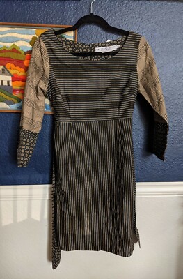 NWT Gretchen Scott Designs Black Beige Striped Fit & Flare Dress Sz Small S | eBay NWT Gretchen Scott Designs Black Beige Striped Fit & Flare Dress Sz Small S | eBay