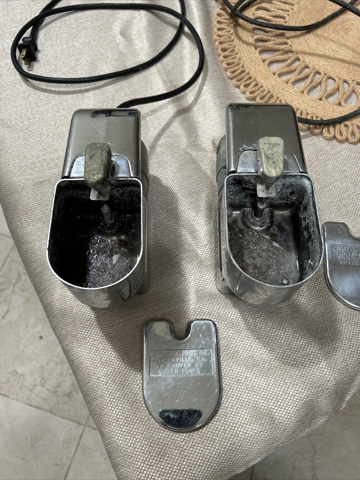 Two Campbell hot lather machine Barber Vintage Antique eBay