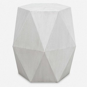 Volker Modern Off White Side Table with Sculpted Design - Uttermost 25273