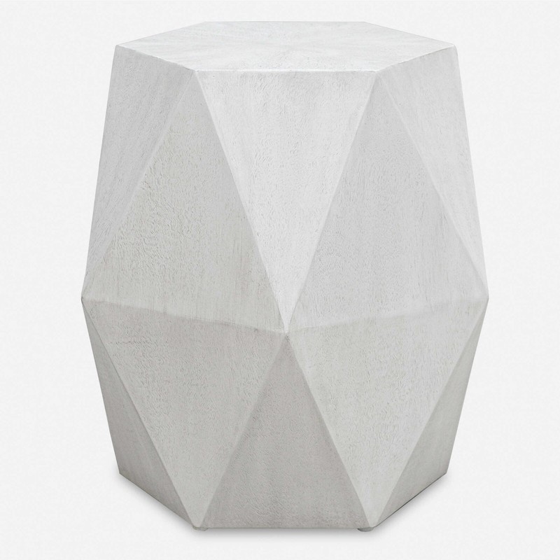 Volker Modern Off White Side Table with Sculpted Design - Uttermost 25273