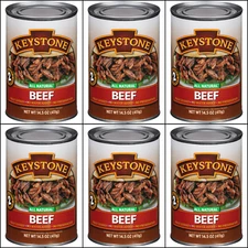 6 Canned 🇺🇸USA Made Keystone Meats Natural Beef 14.5oz Camping Food Exp 8/2029