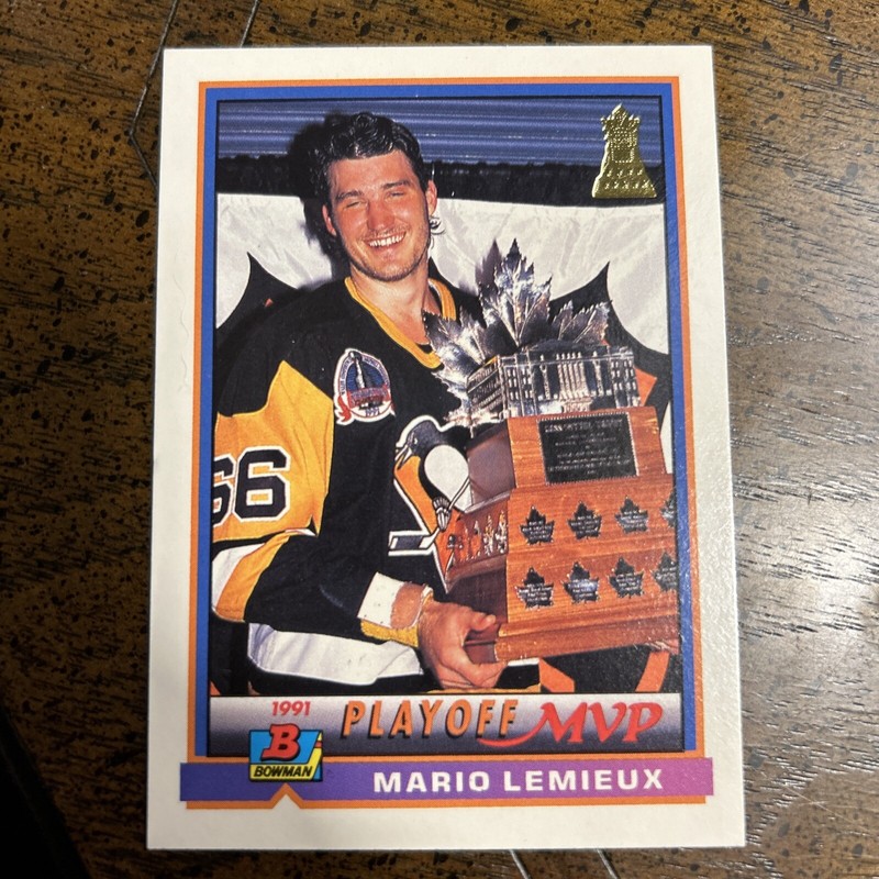 1991-92 BOWMAN PLAYOFF MVP (Conn Smythe) MARIO LEMIEUX