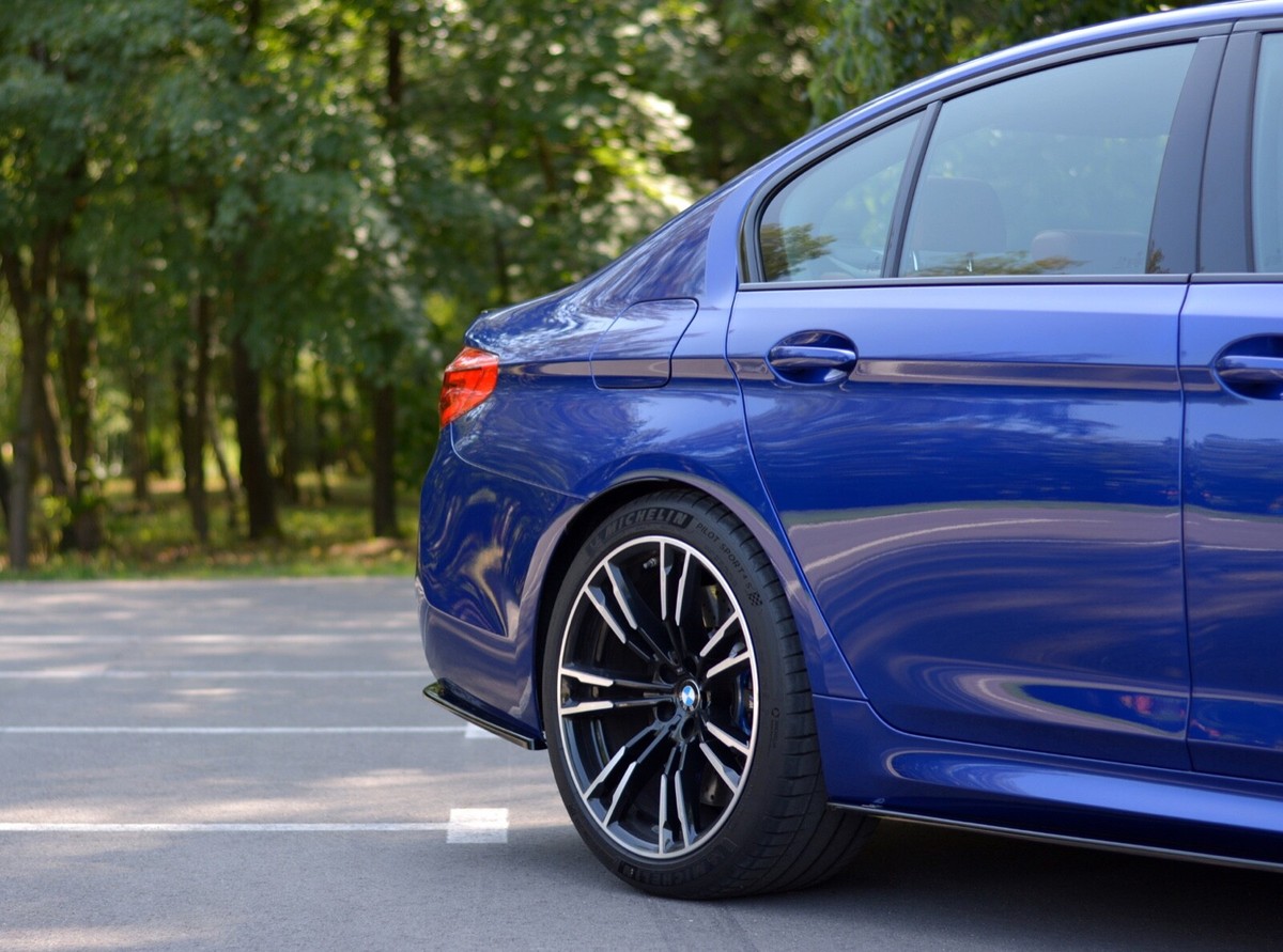 Cup Diffusor Seiten Ansätze SCHWARZ für BMW M5 F90 5er Heck Ansatz 