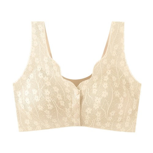 Womens Wireless Bras Push Up Full Cotton Bralette Front Closure Bra Underwear - Picture 16 of 20