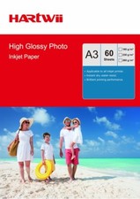 60 Sheets A3 High Glossy Photo Inkjet Paper Hartwii UK 180 230 240 260Gsm Print