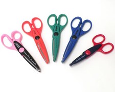 FIVE Scrapbooking Scissors wDecorative Edges 1-FISKARS Bubbles, Corkscrew Ripple