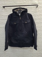 New Duluth Trading Co Superior Fire Hose Hooded Black Jacket Size Large
