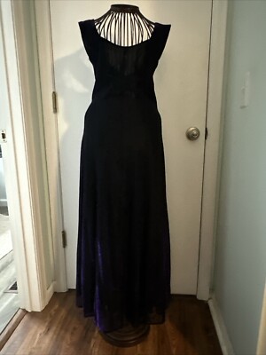 molly malloy evening dress XS purple shimmer sleeveless long