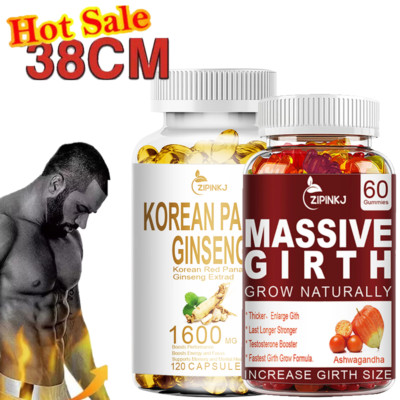 Male Enhancement Korean Red Panax Ginseng 1600mg Extra Strength Highest Potency