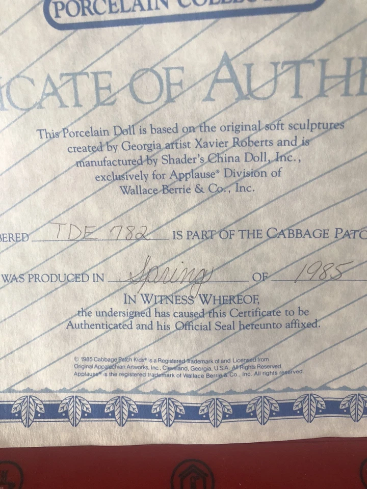Muñeca de porcelana Cabbage Patch Cabbage Patch Boy Timothy David #4887 de Xavier Foto 4 de 4