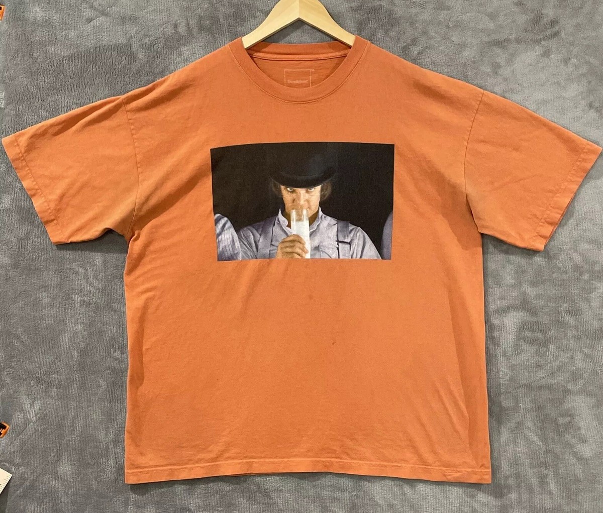 RARE Stanley Kubrick A CLOCKWORK ORANGE T-Shirt Men's XL Orange
