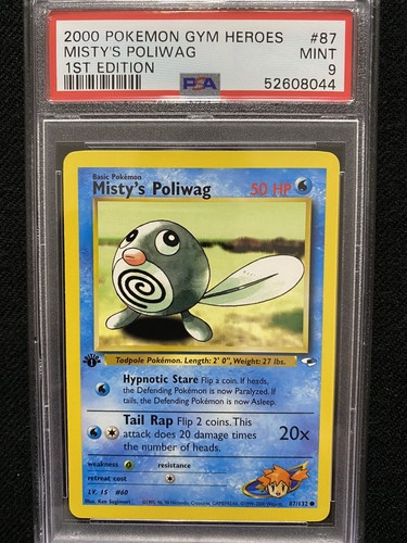 Misty's Poliwag (1st Edition) graded PSA 9 for sale on eBay