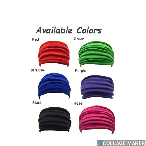 Elastic Wide Sports Headband Turban Outdoor Running Headwrap Fold Yoga Hairband - Picture 2 of 4