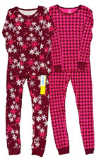 Carter's Girl's 4 Piece Thermal Snug-Fit Pajamas, 12, Snowflakes