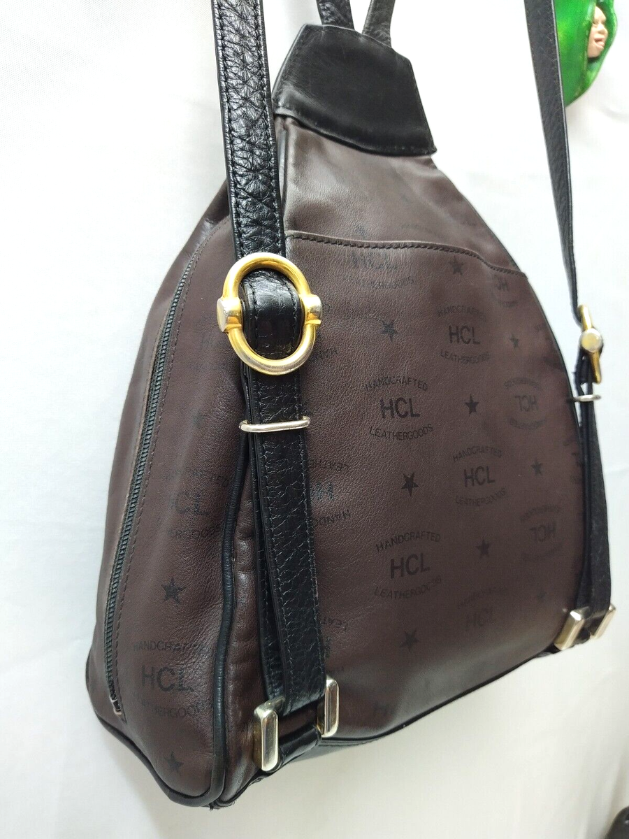 HCL Signature Brown Leather Zip Pockets Backpack - Vintage  display picture 1