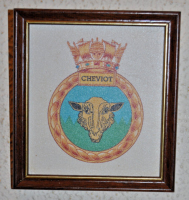Kleine HMS Cheviot Wappen Wandplakette RN Royal Navy (125mm breit x 140mm hoch)