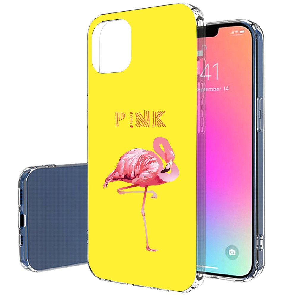 TalkingCase Slim Case for Apple iPhone 14 Max, Flamingo Standing Print, USA