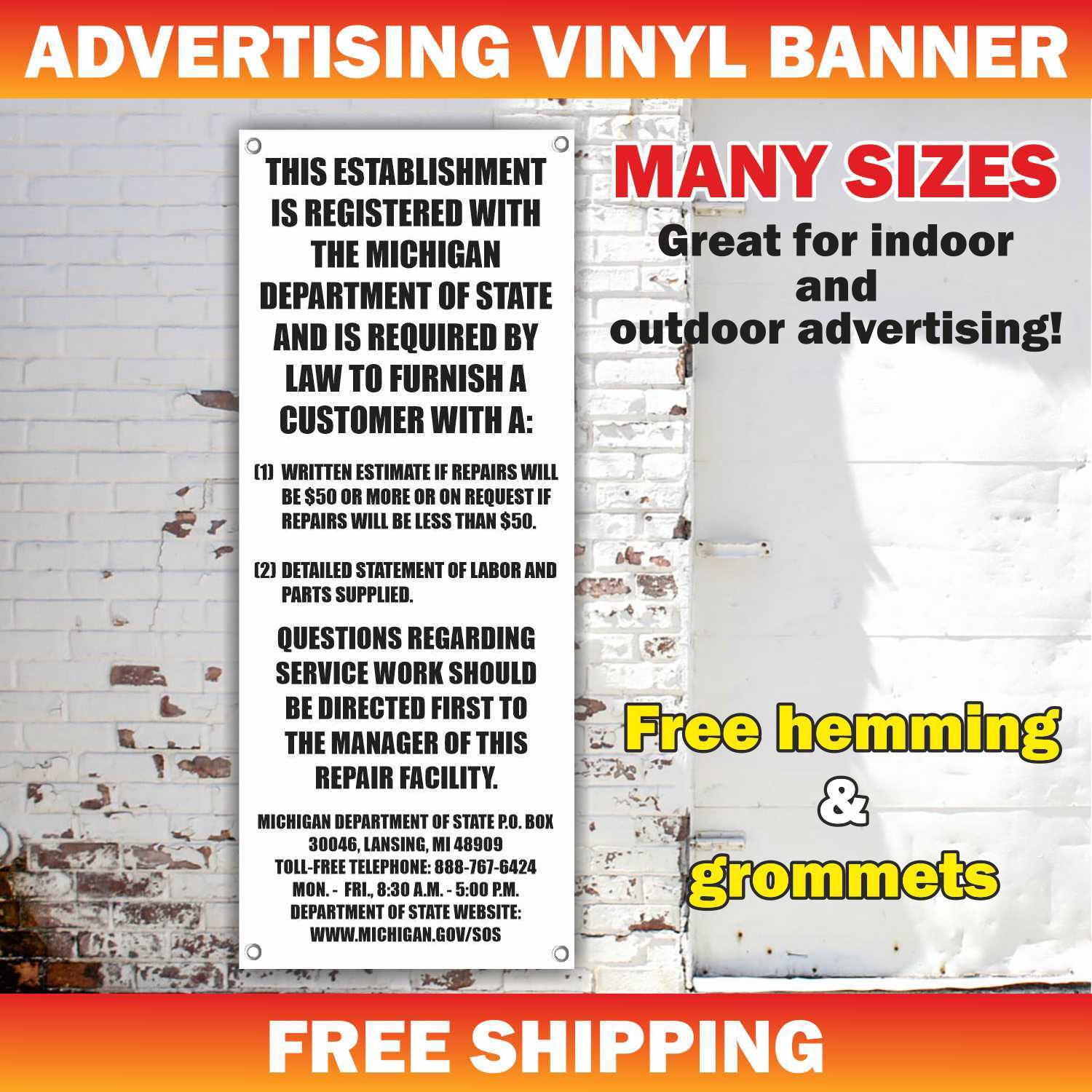 Return Banner Sign Poster Auto Shop