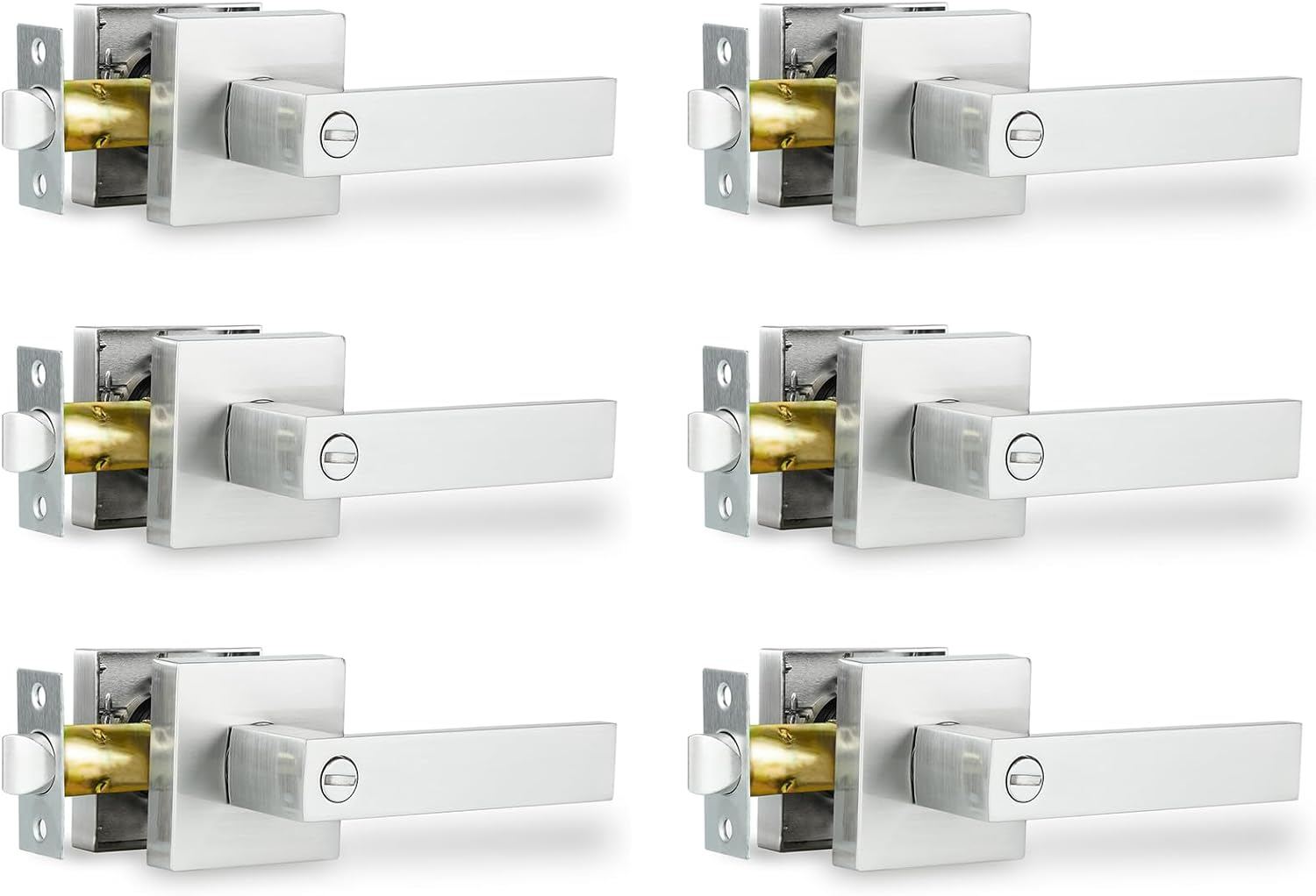 Privacy Interior Door Handle, 6 Pack Heavy Duty Door Lever for Bathroom & Bedroo