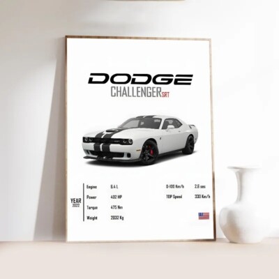 Dodge Challenger SRT Hellcat Poster Druck | Wandkunst | Auto Bild