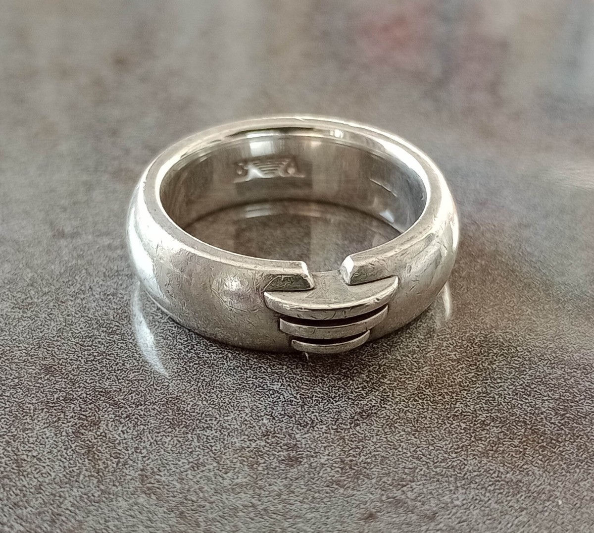 Emporio Armani Ring 925 Sterling Silver Ring, UK Ring Size M 1/2