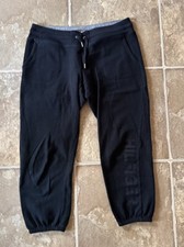 Tommy Hilfiger Sport Womens Jogger Sweatpants Size L Black w/Drawstring Pockets