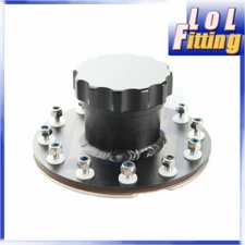 Straight Bolt-On Fuel Cell Gas Tank Fast Fill Filler Neck Cap w/ Flange Black