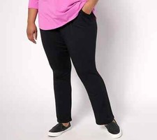 Belle by Kim Gravel MegaModal Baby Boot-Cut Pants-Black-Petite Small-NEW-A627950