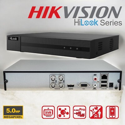 HIKVISION HILOOK DVR 4 KANAL 5MP CCTV RECORDER HDD 1080P HD SYSTEM HDMI SICHERHEIT