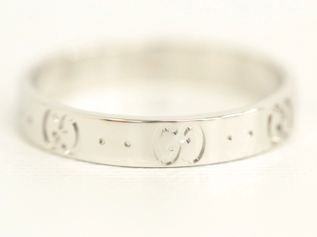 GUCCI Icon Ring AU 750 White Gold 23 US 11 eBay