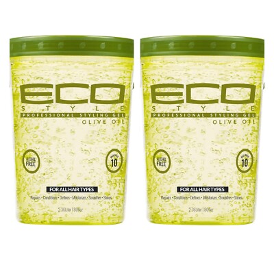 2x ECO Style Professionelles Styling Gel Olivenöl Max Halt 80oz