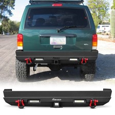 Rear Bumper For 1989-2001 Cherokee Xj Winch Plate Led Lights D-ring